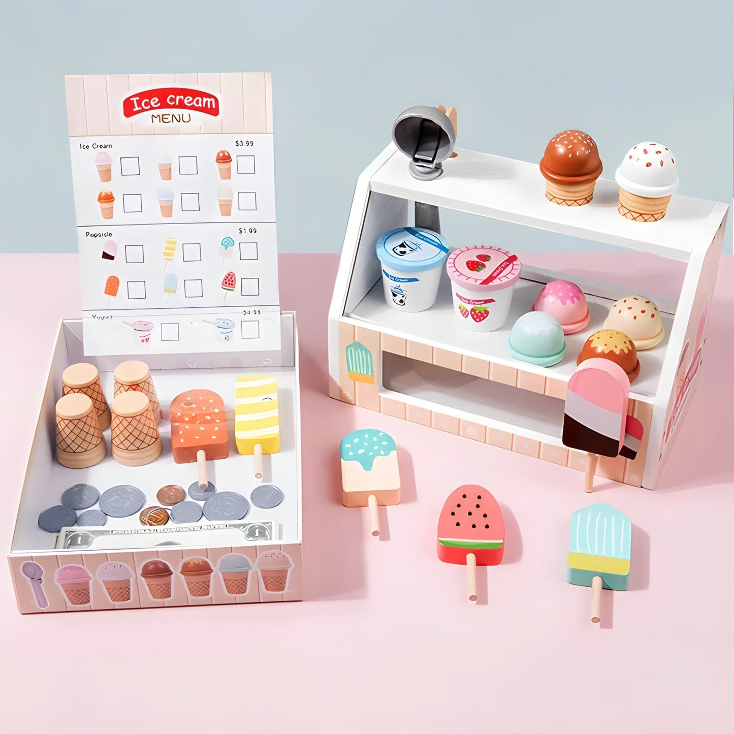 Wooden Ice Cream Shop Playset