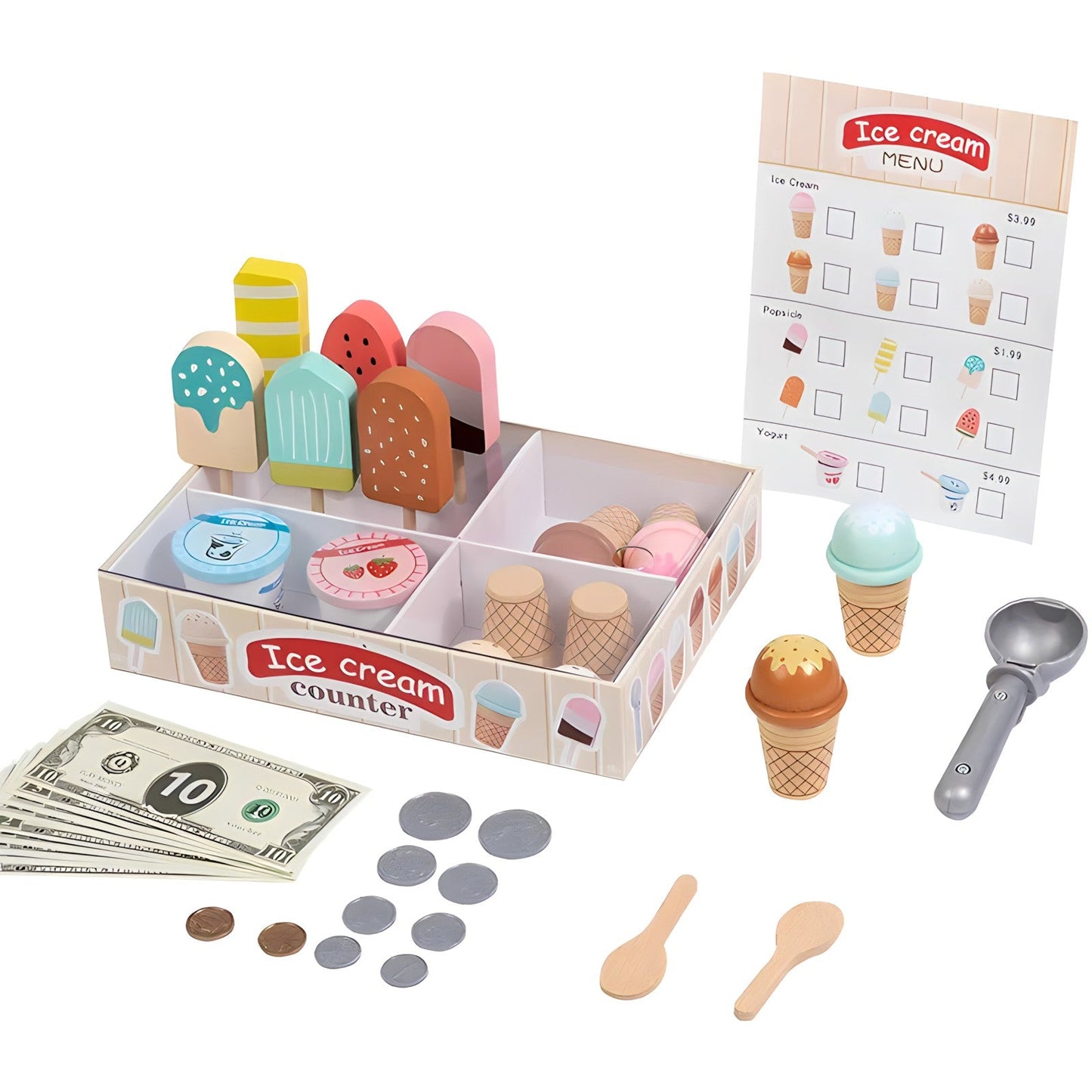 Wooden Ice Cream Shop Playset