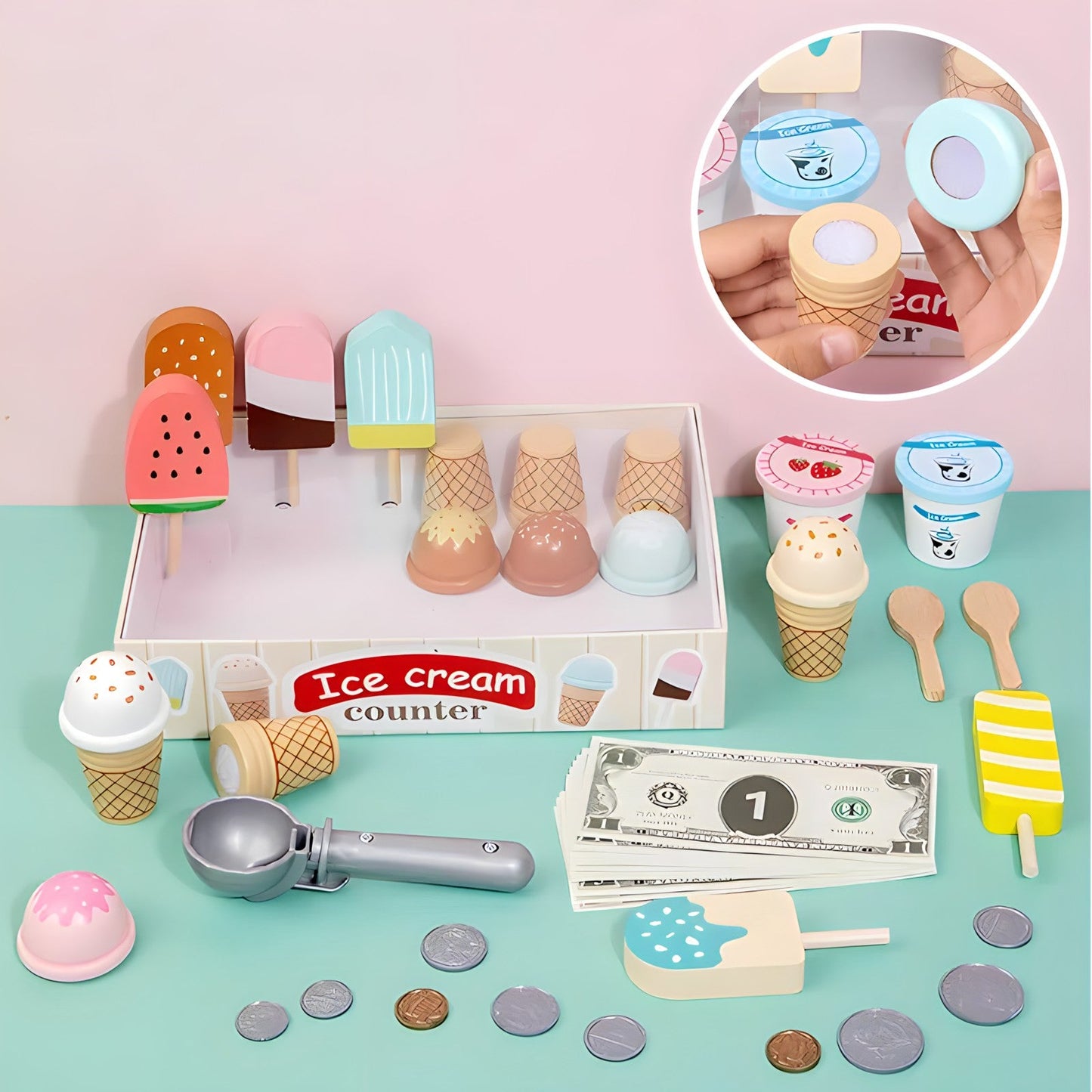 Wooden Ice Cream Shop Playset